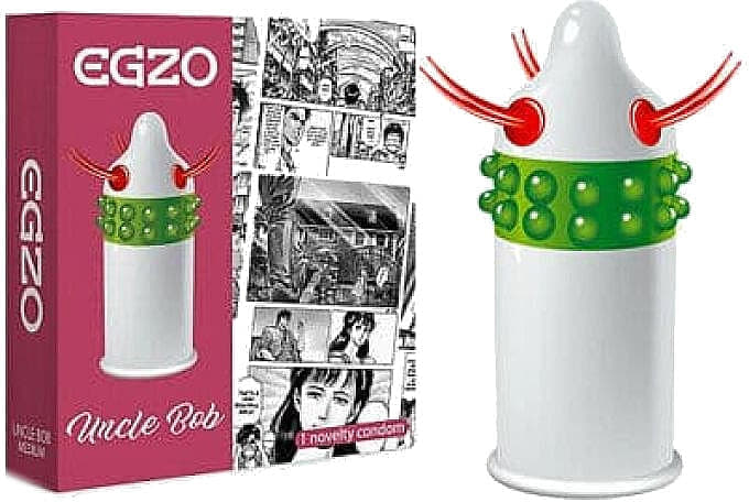 Презерватив-насадка EGZO латексна стимулююча одноразова Uncle Bob