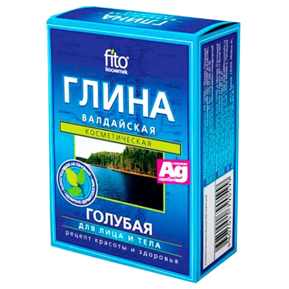 *Глина Фітокосметик блакитна Валдайська для обличчя і тіла 100 г
