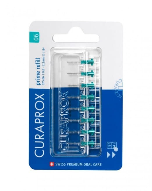 *Набір йоршиків Curaprox міжзубних Prime Refill CPS 06-8шт Бірюзовий