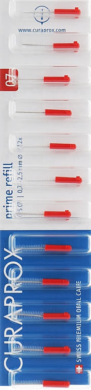 *Набор ершиков Curaprox межзубных Prime Refill CPS 07-8шт Красный *Набор ершиков Curaprox межзубных Prime Refill CPS 07-8шт Красный