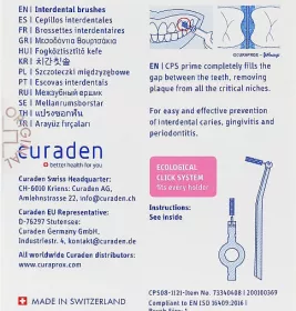 *Набор ершиков Curaprox межзубных Prime Refill CPS 08-8шт Розовый