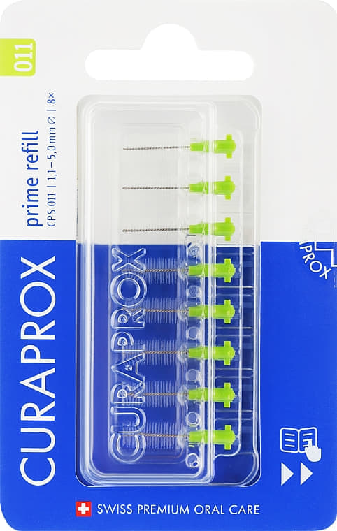 *Набір йоршиків Curaprox міжзубних Prime Refill CPS 011-8шт Зелений лайм