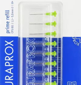 *Набір йоршиків Curaprox міжзубних Prime Refill CPS 011-8шт Зелений лайм