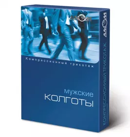 *Колготы Алком 7052 мужские 2 компрессионные р 5 черные