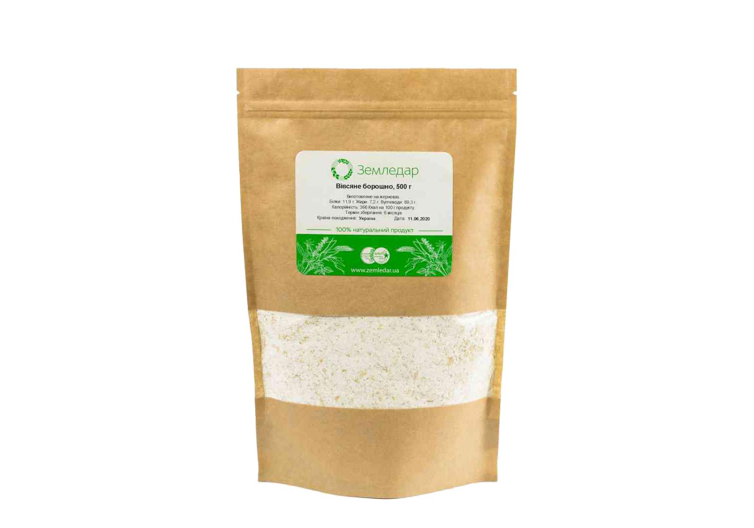 Вівсяне цільнозернове борошно 500г