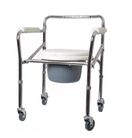 *Крісло-стілець з санітарним оснащенням РІДНІ Care, регульоване за висотою, на колесах складане KJT705