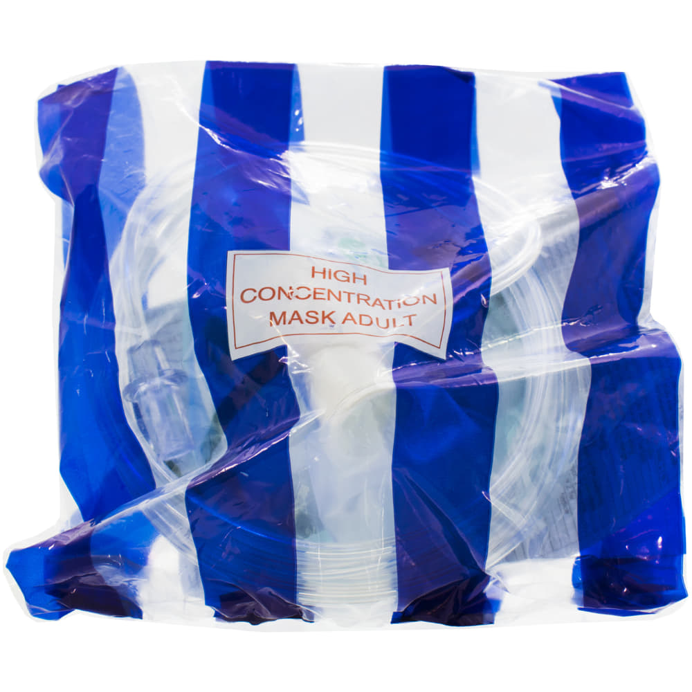 *Киснева маска EcoLite для дорослих, для забезпечення високої концентрації кисню з кисневою трубкою