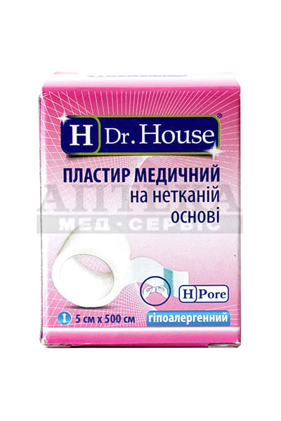 *Лейкопластырь H Dr.House катушка нетканая основа 5 см*5 м картон.упак.