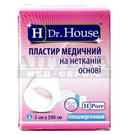 *Лейкопластырь H Dr.House катушка нетканая основа 5 см*5 м картон.упак.