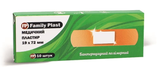 *Family Plast Пластырь мед. бактерицид. полимерн. осн. 19мм*72мм №10