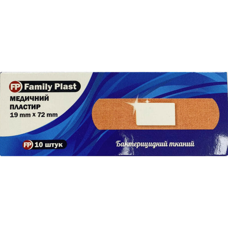 *Family Plast Пластырь мед. бактерицид. ткан. осн. 19мм*72мм №10