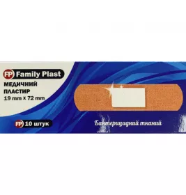 *Family Plast Пластырь мед. бактерицид. ткан. осн. 19мм*72мм №10