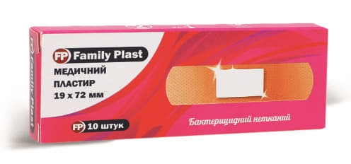 *Family Plast Пластырь мед. бактерицид. неткан. осн. 19мм*72мм №10 *Family Plast Пластырь мед. бактерицид. неткан. осн. 19мм*72мм №10