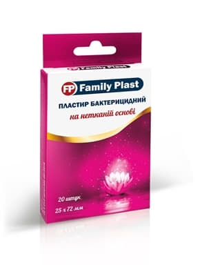 *Family Plast Пластырь мед. бактерицид. неткан. осн. 25мм*72мм №20