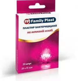 *Family Plast Пластырь мед. бактерицид. неткан. осн. 25мм*72мм №20