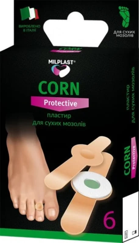 *Лейкопластырь Milplast набор д/сухих мозолей 7*2см №6 *Лейкопластырь Milplast набор д/сухих мозолей 7*2см №6