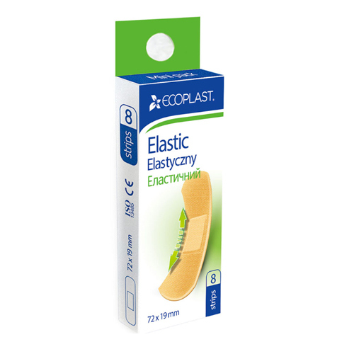 *Лейкопластир ECOPLAST еластичний тканий 7,2*1,9см №8