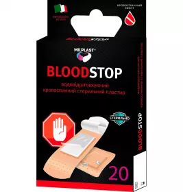 *Лейкопластир Milplast Blood стер.водост.№20 (15шт-7*2см,5шт-3,8*3,8см )