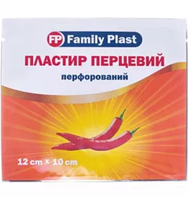 *Family Plast ПЛАСТИР ПЕРЦЕВИЙ 12см*10см перфорований №1