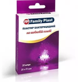 *Family Plast Пластырь мед. бактерицид. шовная основа 25мм*72мм