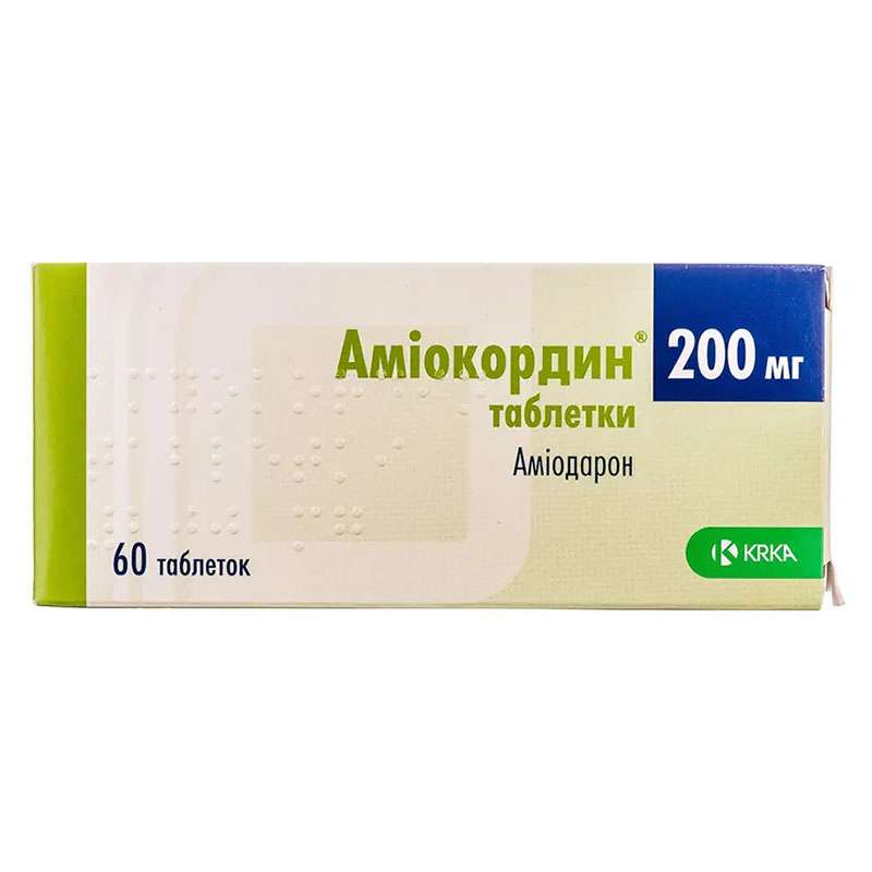 Аміокордин таблетки по 200 мг 60 шт. (10х6)