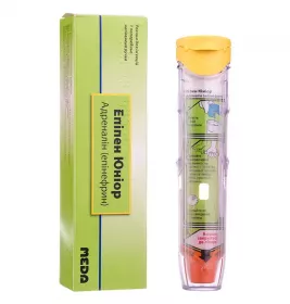 Епіпен Юніор розчин для ін'єкцій 0.15 мг/дозу по 2 мл у шприці 1 шт