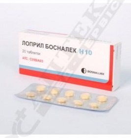 Лоприл Босналек Н 10 таблетки 20 шт. (10х2)