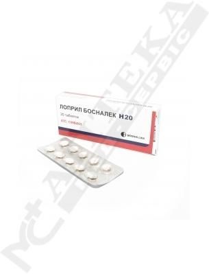 Лоприл Босналек таблетки по 20 мг 20 шт. (10х2)