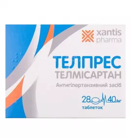 Телпрес таблетки по 40 мг 28 шт. (14х2)