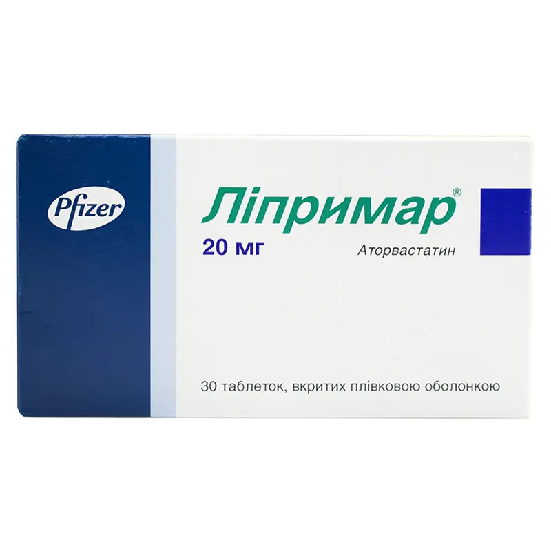 Ліпримар таблетки по 20 мг 30 шт. (10х3)