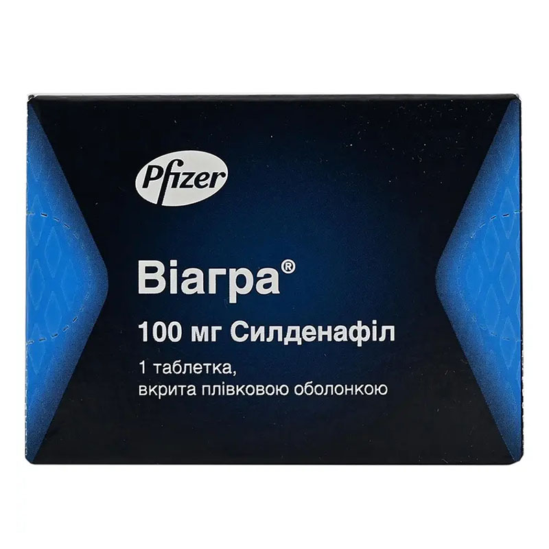 Віагра таблетки по 100 мг 1 шт.
