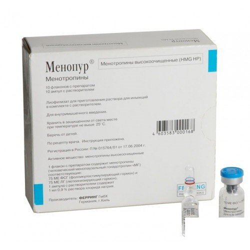 Менопур порошок по 75 Мо фсг/75 Мо лг у флаконі 10 шт.