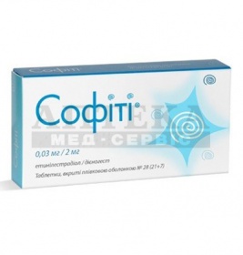 Софіті таблетки по 0.03 мг/2 мг 28 шт.