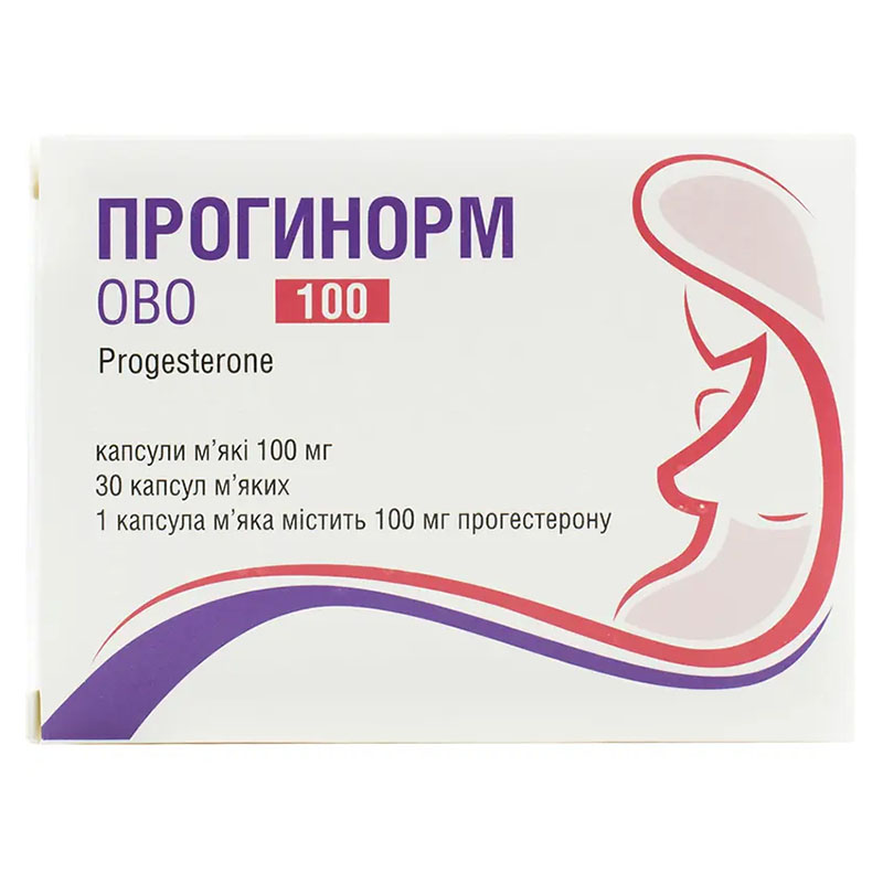 Прогинорм Ово капсули по 100 мг 30 шт. (15х2)