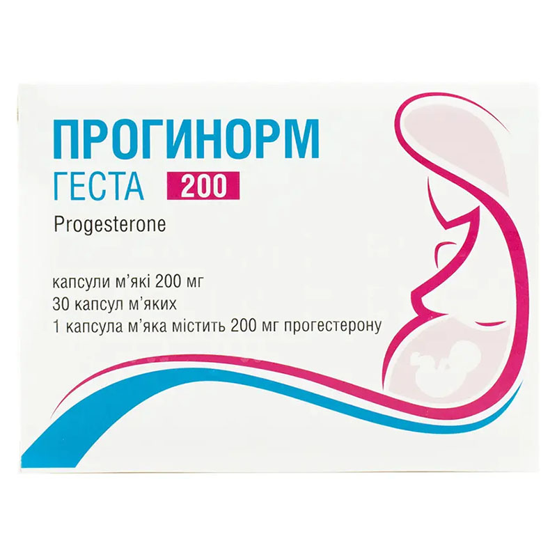 Прогинорм Геста капсули по 200 мг 30 шт. (15х2)