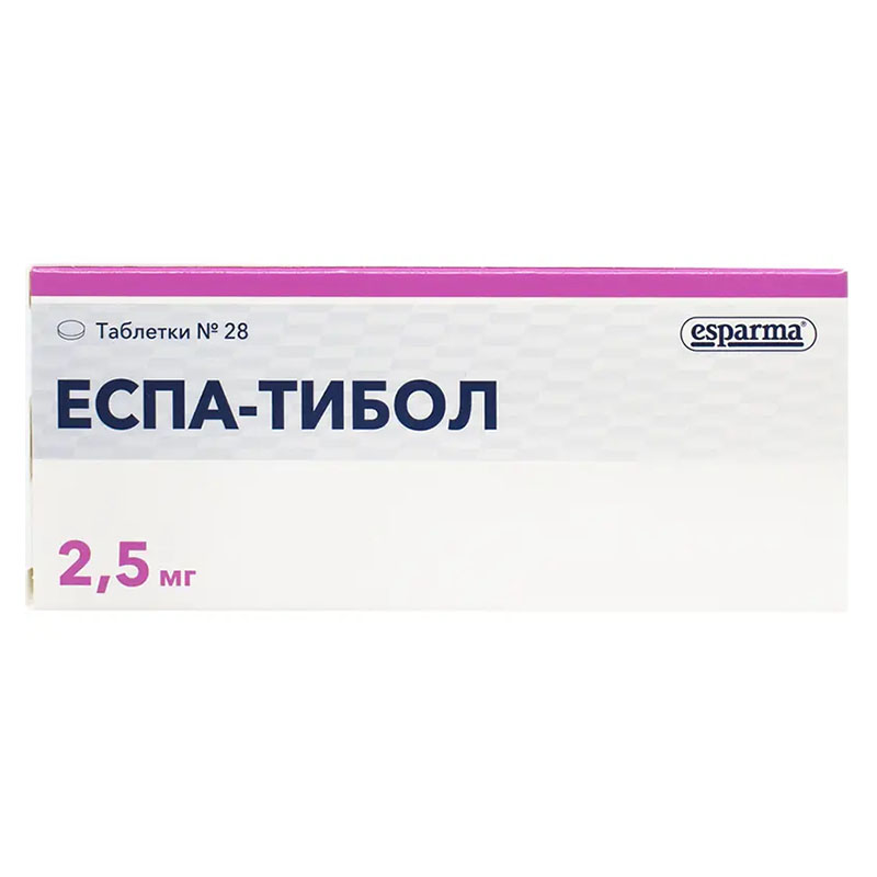 Еспа-тибол таблетки по 2.5 мг 28 шт. (28х1)