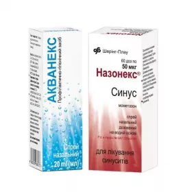 Назонекс Синус спрей 50 мкг/доза по 60 доз во флаконе 1 шт. + Акванекс спрей по 20 мл во флаконе 1 шт. - Акционный набор