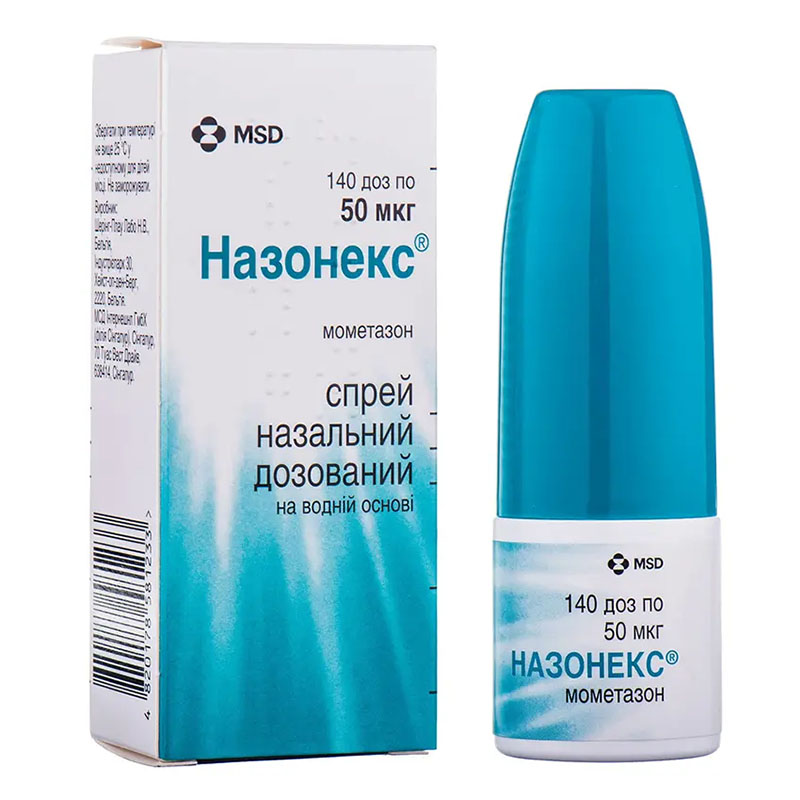 Назонекс спрей 50 мкг/доза по 140 доз (18 г) у флаконі 1 шт.