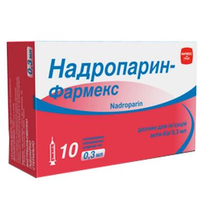 Надропарин-Фармекс раствор для инъекций 9500 анти-Ха МЕ/мл по 0.3 мл в шприцах 10 шт. Надропарин-Фармекс раствор для инъекций 9500 анти-Ха МЕ/мл по 0.3 мл в шприцах 10 шт.