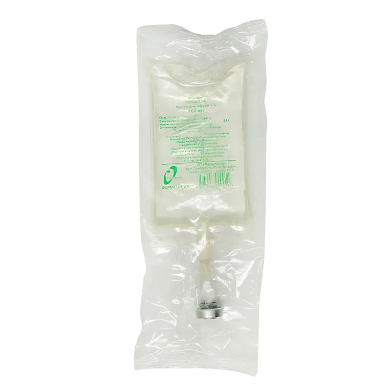 Глюкоза розчин для інфузій 5% по 100 мл у флаконі 1 шт. - Фарматрейд