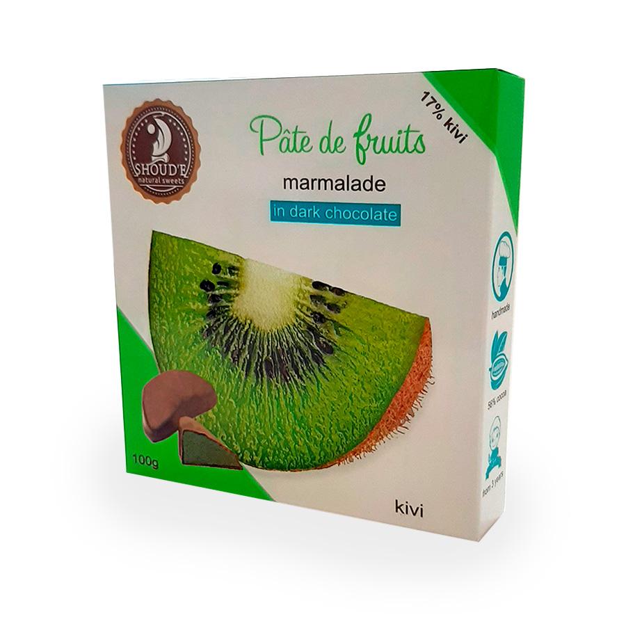 Мармелад у шоколаді SHOUDE Pate de fruits ківі 100г