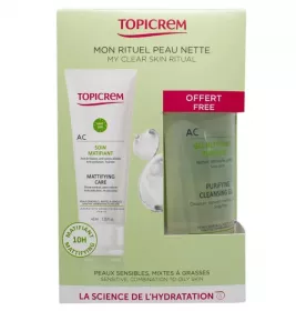 Набір Топікрем АК Матуючий догляд 40мл + АК Гель Очищуючий себорегулюючий 75мл