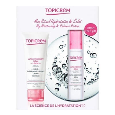 Набір Топікрем Крем Ультра-зволожуючий для чутливої та сухої шкіри обличчя 40мл +Сироватка Ультра зволожуюча 7мл