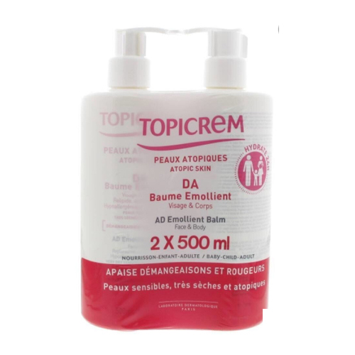 Набір Топікрем АД Пом`якшувальний бальзам для обличчя та тіла 2*500мл