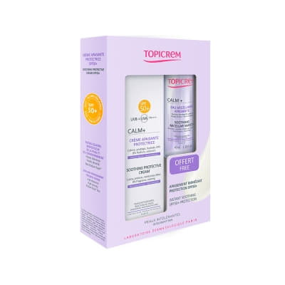 ТОПІКРЕМ НАБІР ЗАСПОКІЙЛИВИЙ ЗАХИСНИЙ КРЕМ SPF50+ 40 мл + ЗАСПОКІЙЛИВА МІЦЕЛЯРНА ВОДА 40 мл
