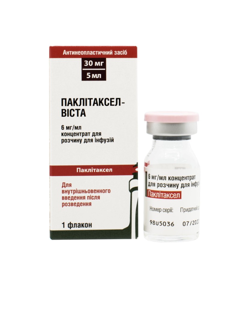 Паклітаксел-Віста концентрат 6 мг/мл по 5 мл (3 мг) у флаконі 1 шт.