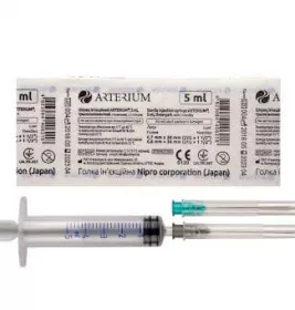 *Шприц 3-х комп. с 2-мя иглами 22G (0,7х38мм) и 21G (0,8х38мм) 5мл №1 Arterium