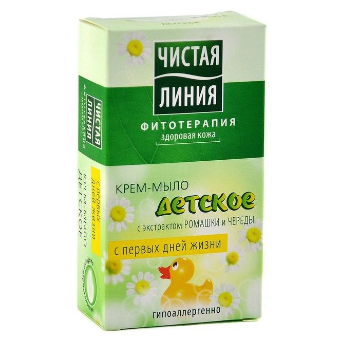 *Крем-мило Чиста лінія дитяче з ромашкою та чередою 75г
