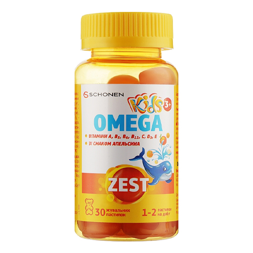 *Зест Кідз Омега жувальні пастилки №30