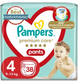 *Подгузники-трусики Pampers Premium Care Pants Maxi 9-15 кг №38